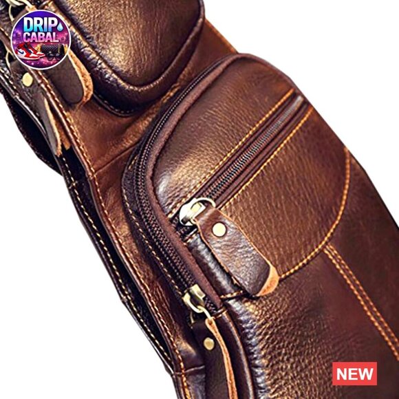 Genuine Leather Sling Bag Backpack Crossbody Shoulder Daypack Travel main image 4
